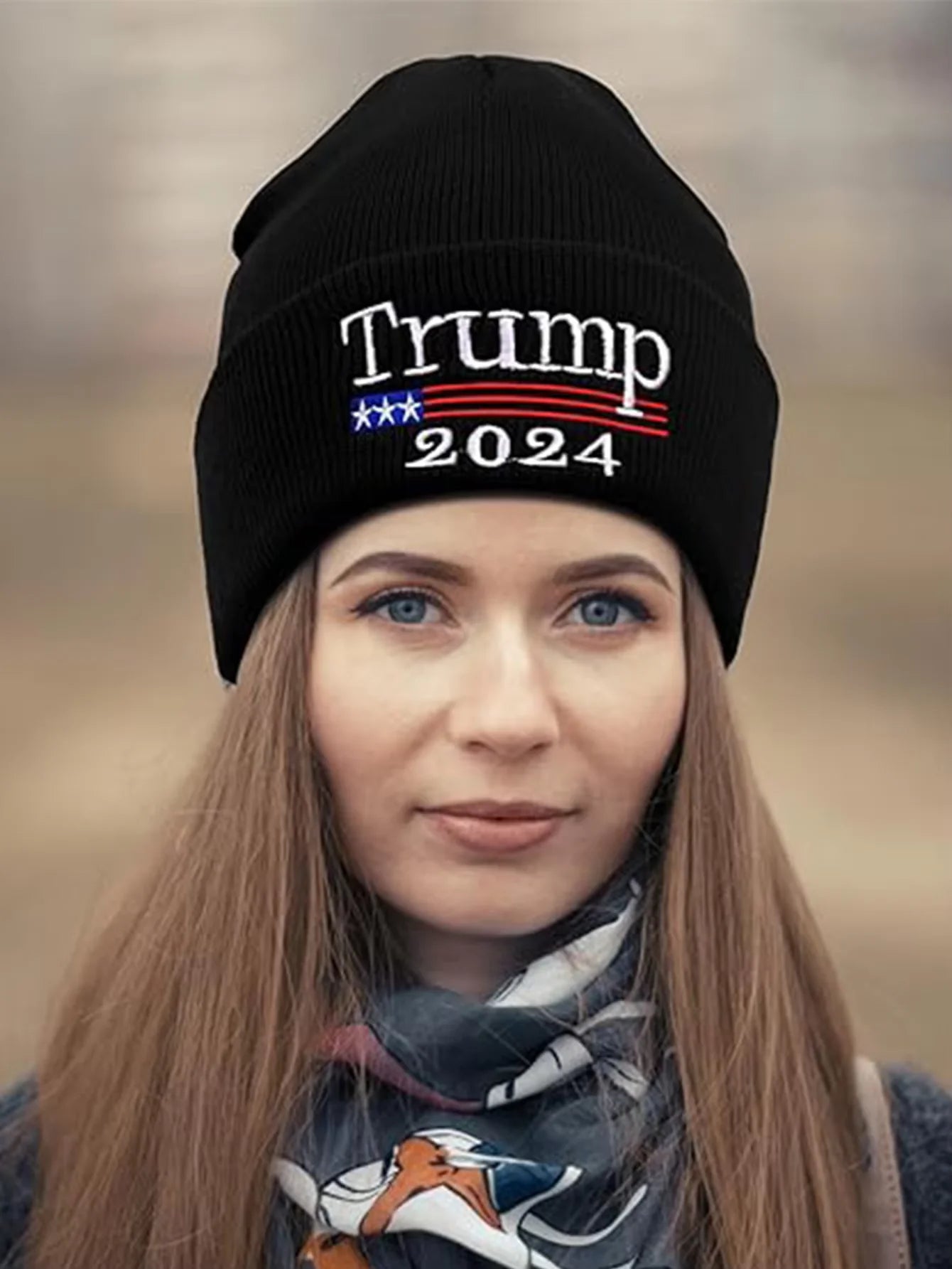 Trump 2024 Embroidery Beanie Hat